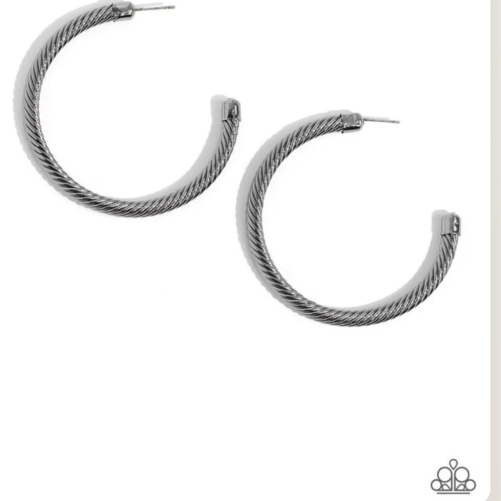 Roped in Radiance Black Hoop Earring Oversized Fashion Jewelry Paparazzi